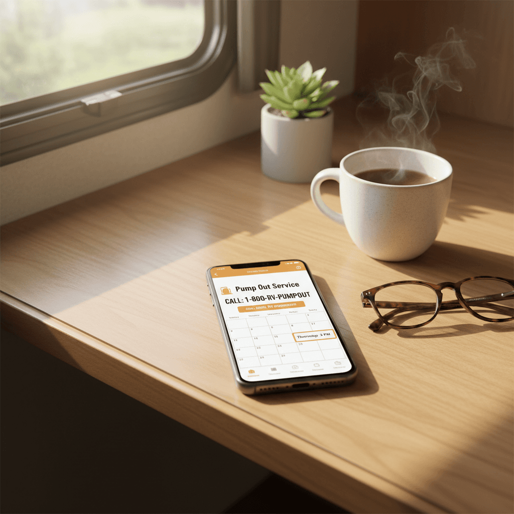 Easy scheduling and availability for RV pump out service