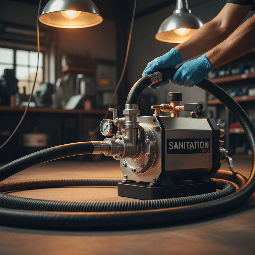 Professional pump out equipment in use