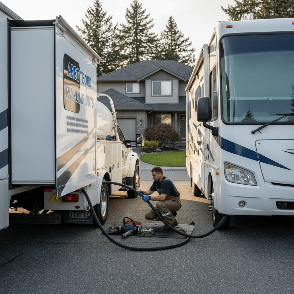Mobile pump out service at RV location