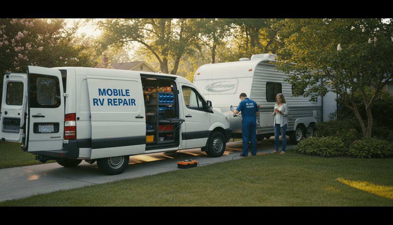 Mobile RV pump out service at customer location